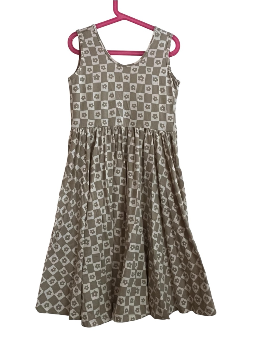 Alice + Ames Check Floral Tank Dress